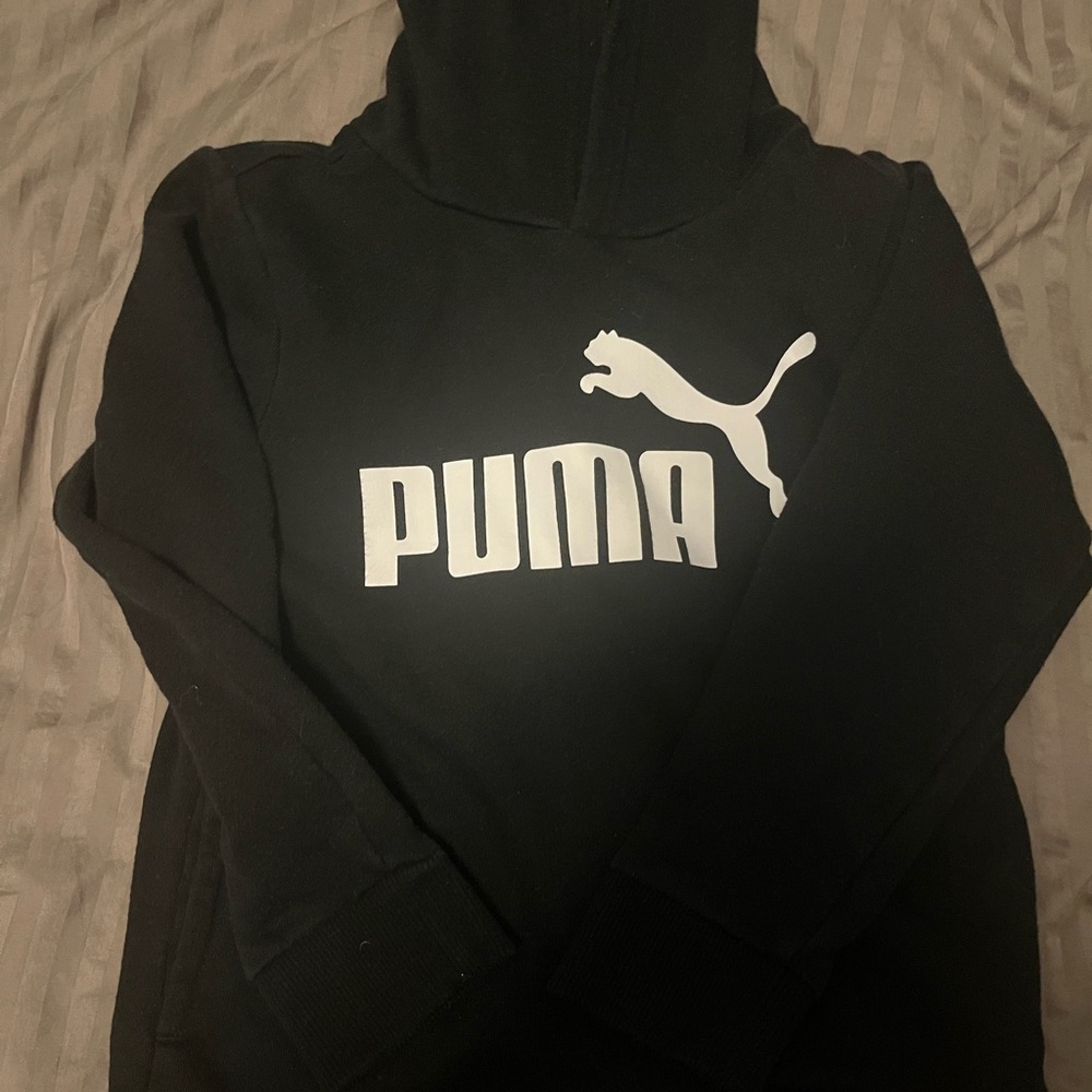 Puma Black Mock Neck Sweater with Iconic Logo